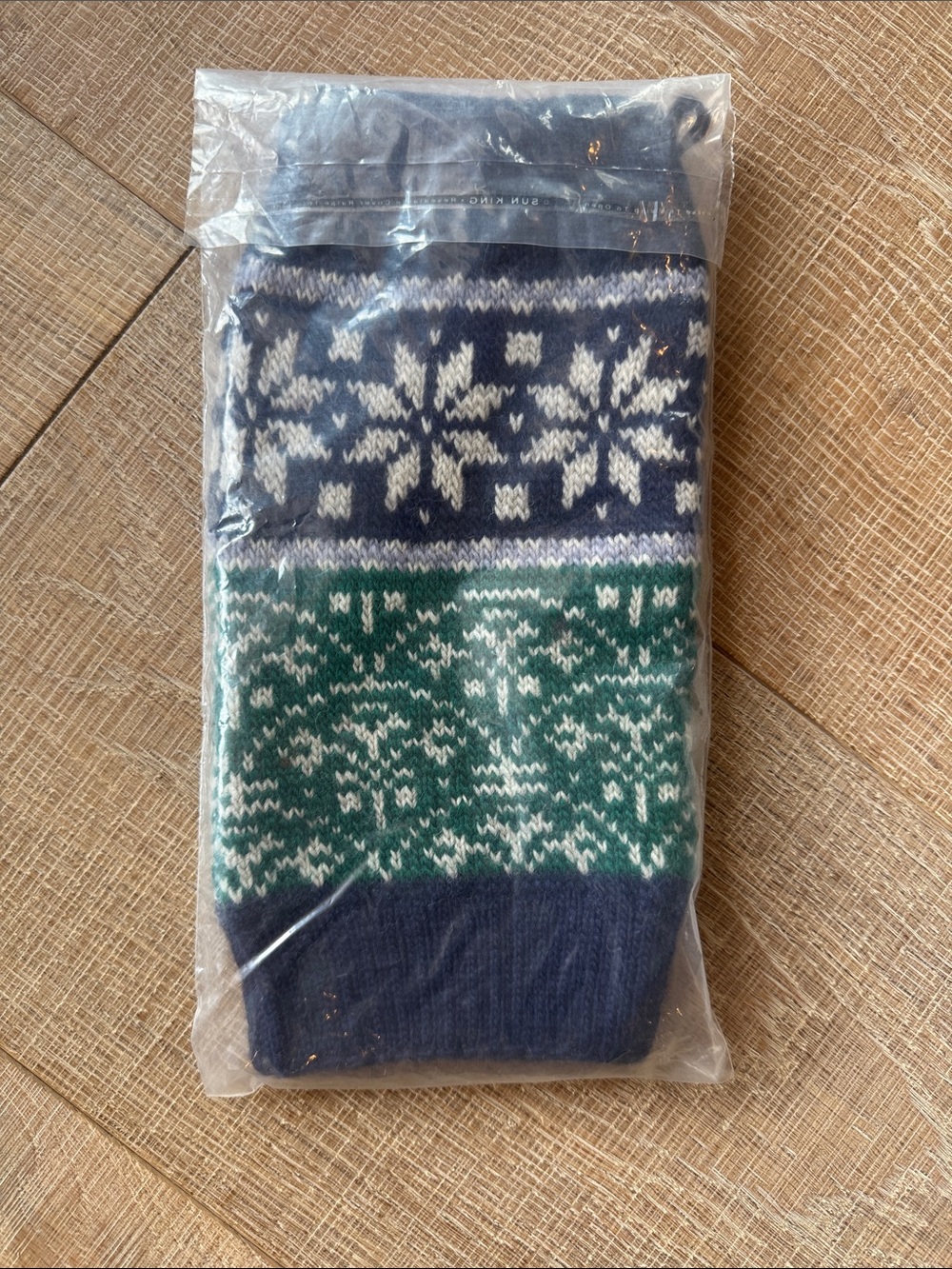 Sundance Navy, Green and White Fair Isle Knit boot cuffs